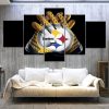 Pittsburgh Steelers Gloves Football - 5 Panel Canvas Art Wall Decor