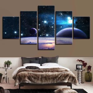 Planet 31 - Space 5 Panel Canvas Art Wall Decor