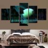 Planet 32 - Space 5 Panel Canvas Art Wall Decor