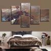 Planet 34 - Space 5 Panel Canvas Art Wall Decor