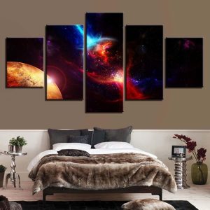 Planet 35 - Space 5 Panel Canvas Art Wall Decor