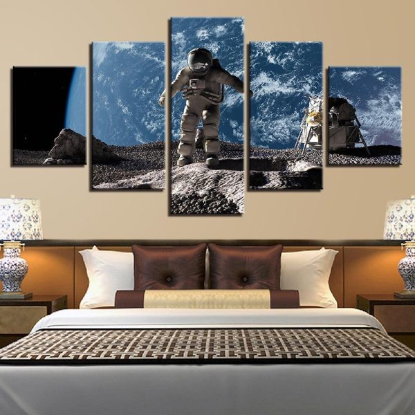 Planet 45 - Space 5 Panel Canvas Art Wall Decor