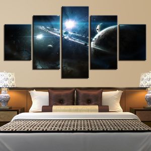 Planet 53 - Space 5 Panel Canvas Art Wall Decor