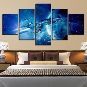 Planet 54 - Space 5 Panel Canvas Art Wall Decor