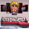 Planet And Ganesha Elephant God - Religion 5 Panel Canvas Art Wall Decor