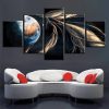 Planet Earth 1 - Space 5 Panel Canvas Art Wall Decor