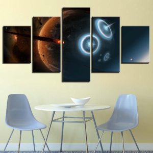 Planet Earth 10 - Space 5 Panel Canvas Art Wall Decor