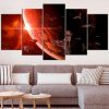 Planet Earth Space Ships Fantastic Giclee - Movie 5 Panel Canvas Art Wall Decor