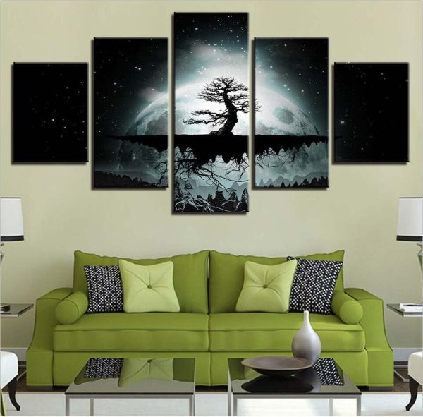 Planet Earth Universe 8 - Space 5 Panel Canvas Art Wall Decor