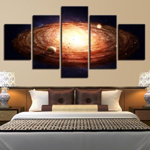 Planet Landscape 1 - Space 5 Panel Canvas Art Wall Decor