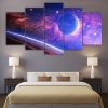 Planet Light Spots Space - Space 5 Panel Canvas Art Wall Decor