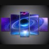 Planet With Rings Universe 01 - Space 5 Panel Canvas Art Wall Decor