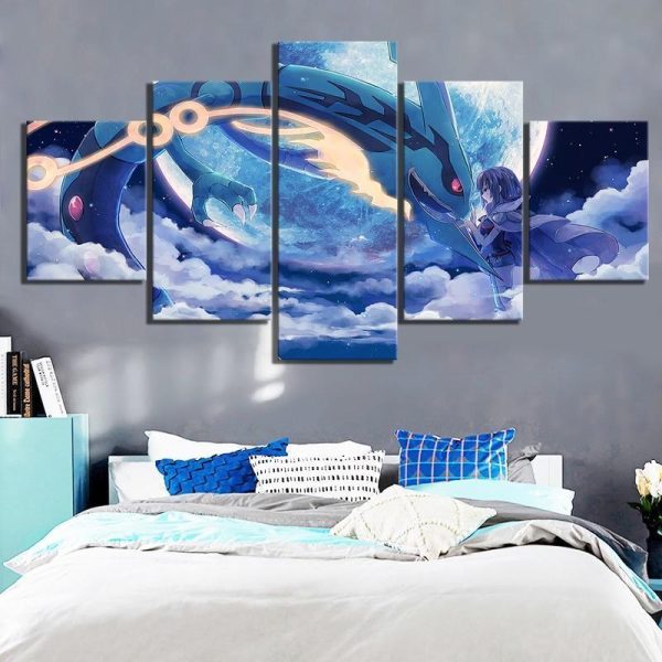 Pokemon Character Poster 3 Anime - 5 Panel Canvas Art Wall Decor