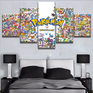 Pokemon Poster Anime - 5 Panel Canvas Art Wall Decor