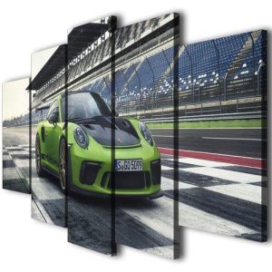 Porsche 911 Gt3 Landscape - Automative 5 Panel Canvas Art Wall Decor