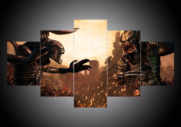 Predator 1 - Movie 5 Panel Canvas Art Wall Decor