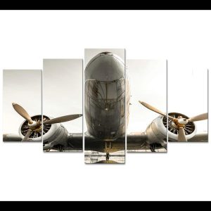 Prop Airplane - Aircraft 5 Panel Canvas Art Wall Decor