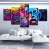 Psychedelic Einstein 1 - Famous Person 5 Panel Canvas Art Wall Decor