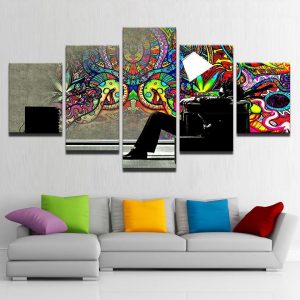 Psychedelic Graffiti - Abstract 5 Panel Canvas Art Wall Decor