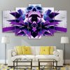 Purple Skull - Abstract 5 Panel Canvas Art Wall Decor