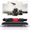 Raising The Flag Iwo Jima Army - 5 Panel Canvas Art Wall Decor