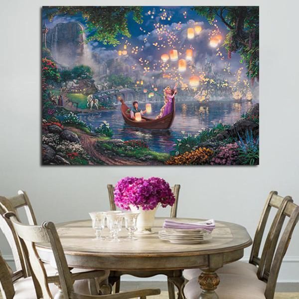 Rapunzel And Flynn Rider On A Boat Disney 1 Piece - 1 Panel Canvas Art Wall Decor