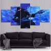 Raven Rock Out Electric Guitar Fortnite Gaming - 5 Panel Canvas Art Wall Decor