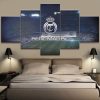 Real Madrid Stadium Football With Logo Sport - 5 Panel Canvas Art Wall Decor