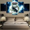 Real Madrid Thunder Logo Soccer - 5 Panel Canvas Art Wall Decor