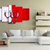 Red And White Cup - Nature 5 Panel Canvas Art Wall Decor