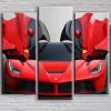 Red Ferrari Sports Car - Automative 5 Panel Canvas Art Wall Decor