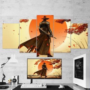 Red Steel 2 Shooter - Gaming 5 Panel Canvas Art Wall Decor