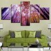 Red Tree Forest 5 - Nature 5 Panel Canvas Art Wall Decor