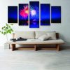 Red White & Blue - Abstract 5 Panel Canvas Art Wall Decor