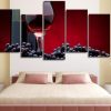 Red Wine - Wine 5 Panel Canvas Art Wall Decor