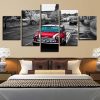 Red car 2 - Automative 5 Panel Canvas Art Wall Decor