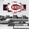 Reds Team Logo On Thunders Background - Sport 5 Panel Canvas Art Wall Decor