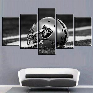 Retro Football Helmet - Sport 5 Panel Canvas Art Wall Decor