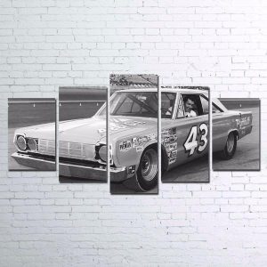 Richard Petty #43 Plymouth Winston Cup Race Car - Automative 5 Panel Canvas Art Wall Decor