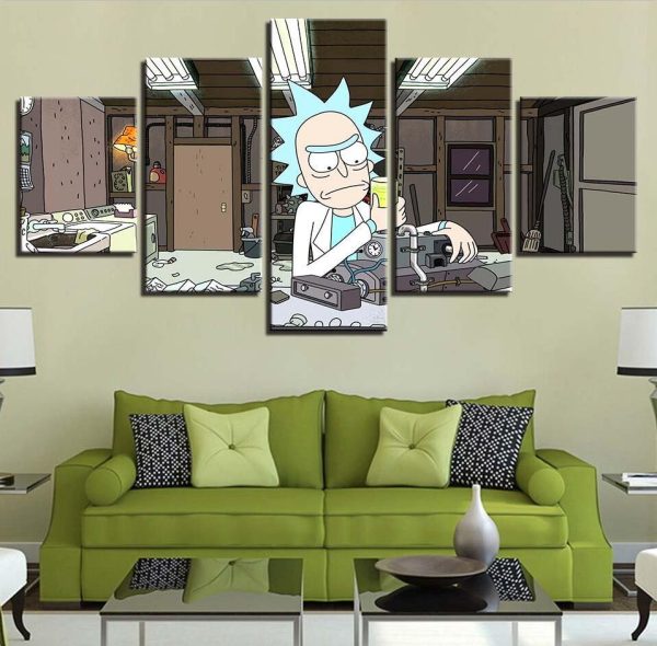 Rick And Morty 23 - Cartoon 5 Panel Canvas Art Wall Decor