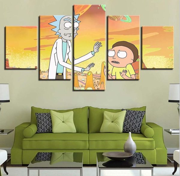 Rick And Morty 27 - Cartoon 5 Panel Canvas Art Wall Decor