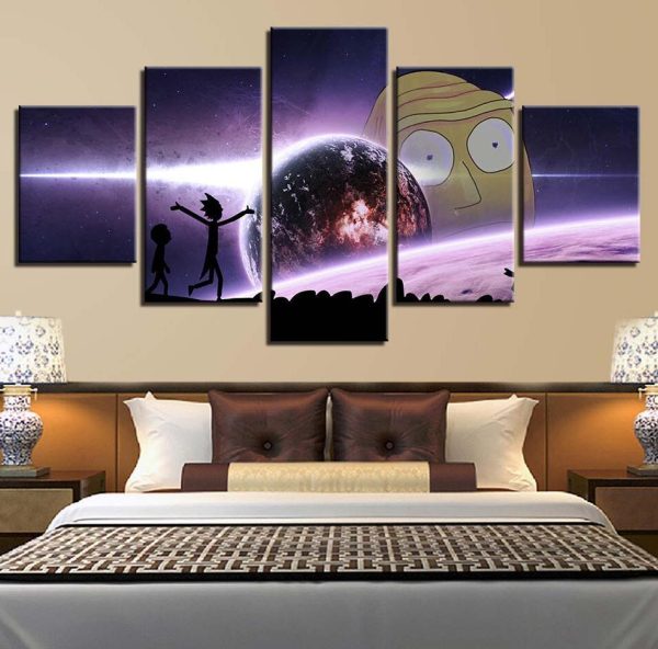 Rick And Morty 28 - Cartoon 5 Panel Canvas Art Wall Decor