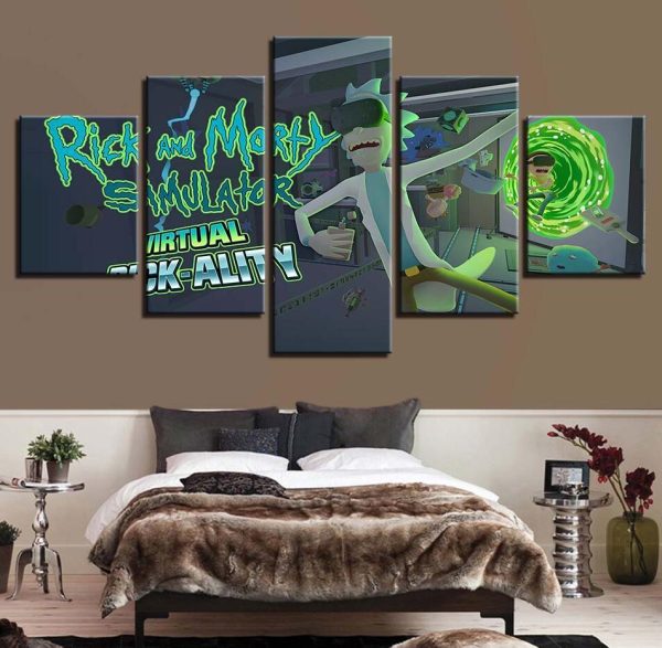 Rick And Morty 33 - Cartoon 5 Panel Canvas Art Wall Decor