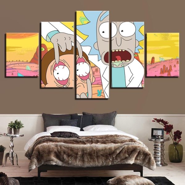 Rick And Morty 41 - Cartoon 5 Panel Canvas Art Wall Decor