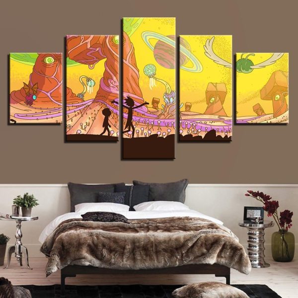 Rick And Morty 42 - Cartoon 5 Panel Canvas Art Wall Decor