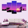 Rick And Morty Watching The Sunset Sitcom - 5 Panel Canvas Art Wall Decor