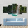 Rio Celeste Waterfall In Costa Rica - Nature 5 Panel Canvas Art Wall Decor