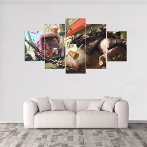 Roadhog Overwatch - Gaming 5 Panel Canvas Art Wall Decor