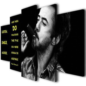 Robert Downey Jr 01 - Famous Person 5 Panel Canvas Art Wall Decor