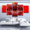 Rose Lips - Abstract 5 Panel Canvas Art Wall Decor